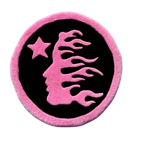 Pink and Black HellStar Rug 2FT